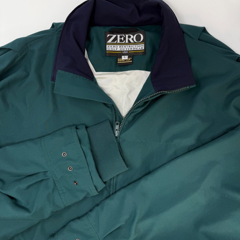 Zero Restriction Gore-Tex Golf Jacket Mens Large Green Waterproof‎ Full Zip USA